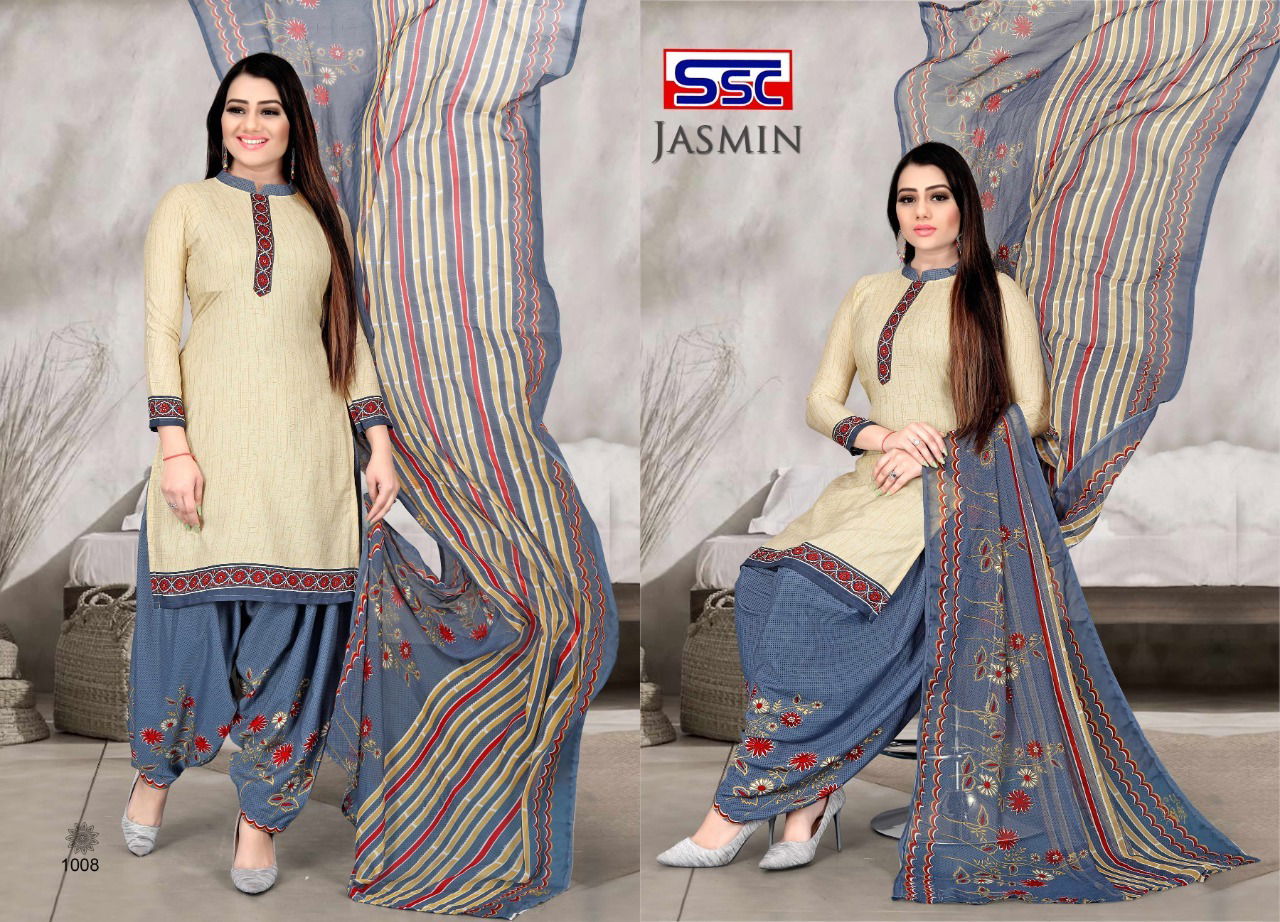 Ssc Jasmin 18 Printed Regular Wear Cotton Printed Dress Material Collection